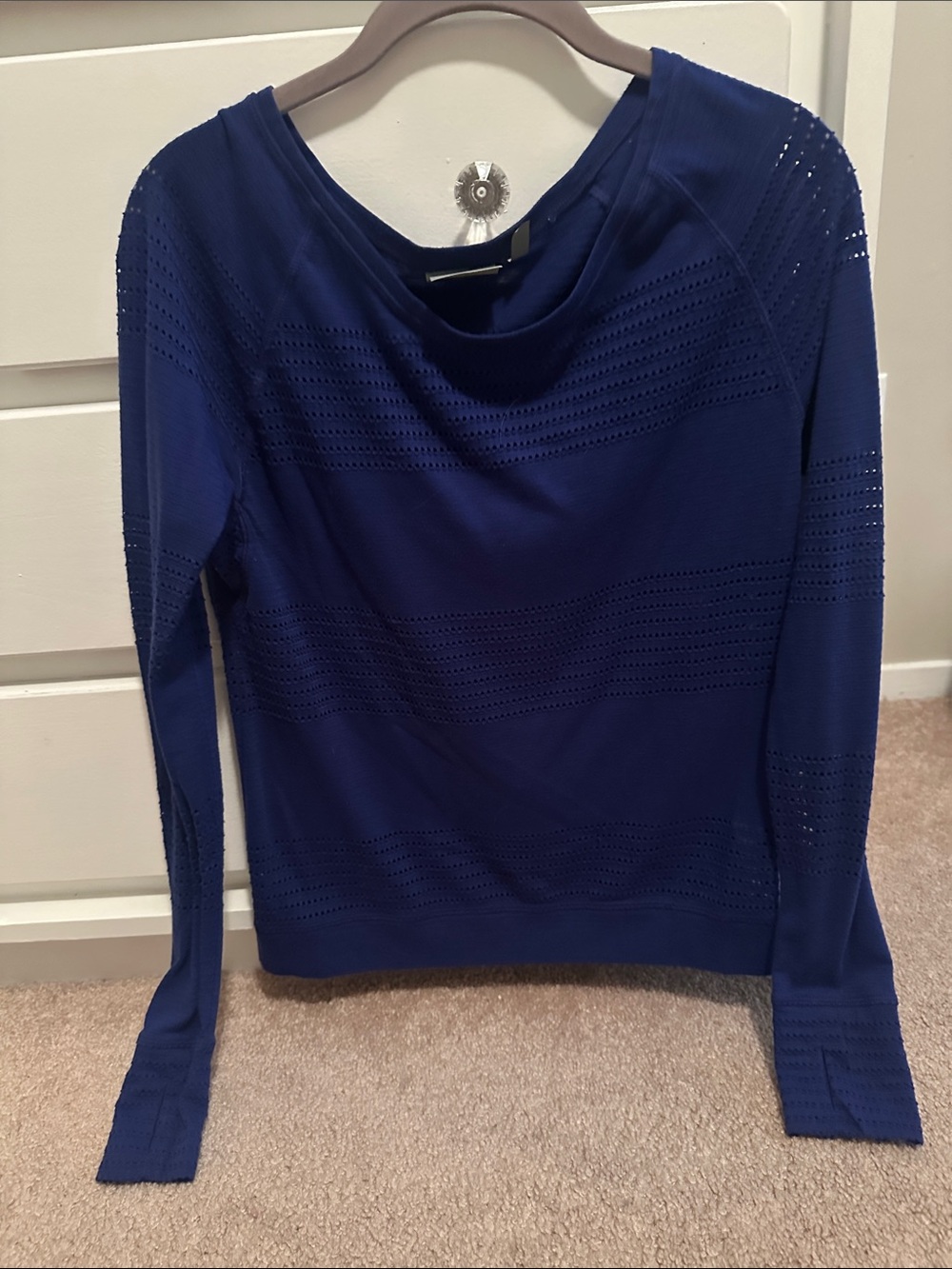 Athleta Long-Sleeve Open-Knit Pullover - Royal Blue